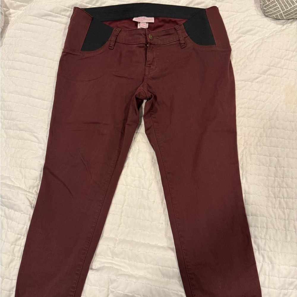 Isabel Maternity by Ingrid & Isabel Burgundy Jeggings